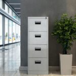 HIGH QUALITY WHITE FOUR-DRAWER METAL OFFICE FILING CABINET