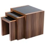 MODERN WHITE NESTING COFFEE TABLE SET WITH GLASS TOPS - Image 2