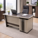 EXECUTIVE MODERN PANEL DESIGN TWO-TONE COMMAND DESK