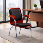 EXECUTIVE MODERN WOOD FRAME VISITOR CHAIR