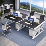 MODERN DUAL OFFICE DESK WORKSTATION SETUP