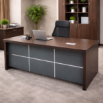 PRESTIGE EXECUTIVE OFFICE DESK WITH GOLD ACCENTS - Image 2