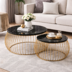 LUXE NESTED MARBLE COFFEE TABLE SET - Image 2
