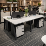 MODERN DUAL OFFICE WORKSTATION EXECUTIVE DESK