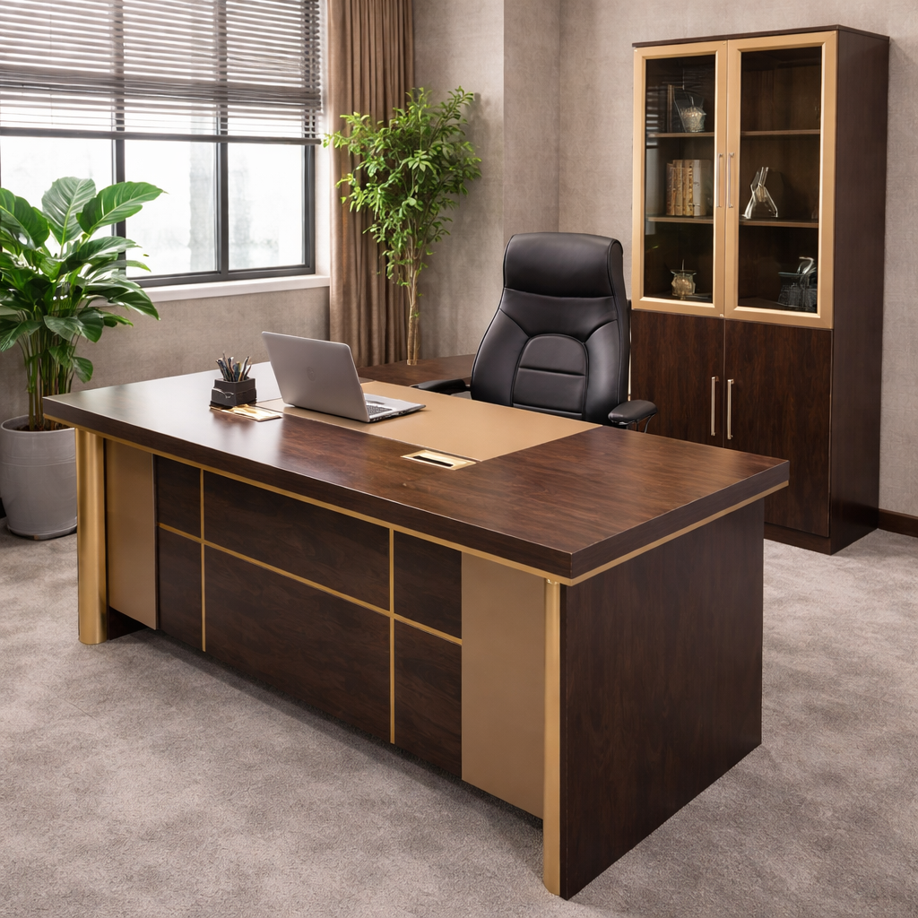 ChatGPT Image Feb 12, 2026, 11_46_28 AM PRESTIGE EXECUTIVE OFFICE DESK WITH GOLD ACCENTS - Image 1