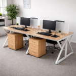 MODERN DUAL OFFICE DESK WORKSTATION SETUP - Image 2