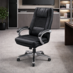 HIGH QUALITY LEATHER CHROME BASE  EXECUTIVE OFFICE CHAIR WITH REMOTE