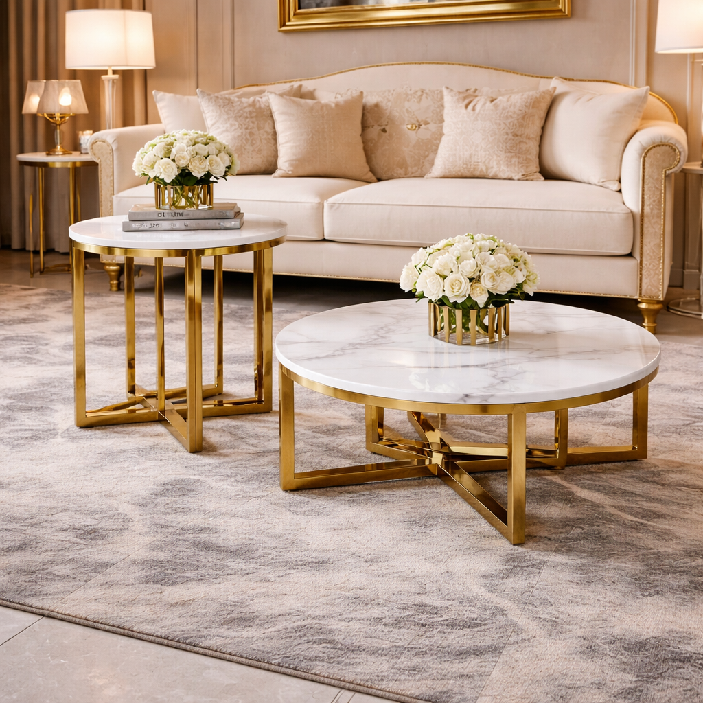 ChatGPT Image Feb 18, 2026 at 12_15_30 PM CHAMPAGNE LUXE MARBLE AND GOLD LIVING ROOM ENSEMBLE - Image 1