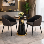 LUXURY MODERN UPHOLSTERED DINING CHAIRS WITH CONTEMPORARY METAL LEGS