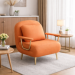 ELEGANT MODERN CURVED ARM UPHOLSTERED ACCENT LOUNGE CHAIR - Image 2