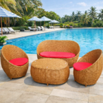 URBAN OASIS ROUNDED WICKER BISTRO CONVERSATION SET