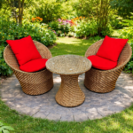 BISTRO CONVERSATION PEDESTAL TABLE SUNSET OUTDOOR SET