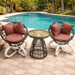 OASIS SUNSET PLUSH HANDWOVEN RATTAN  OUTDOOR LOUNGE SET