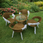 PREMIUM HANDWOVEN RATTAN OUTDOOR PATIO DINING CHAIR SET - Image 6