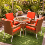 PREMIUM HANDWOVEN RATTAN OUTDOOR PATIO DINING CHAIR SET - Image 8