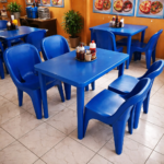 OCEAN-BLUE CONTOURED COMFORT DINING CHAIR