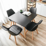 THE NORDIC ELEGANCE CONTEMPORARY 4-SEATER DINING SET WITH MODERN BLACK FINISH