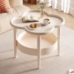 MODERN ROUND SIDE TABLE WITH STORAGE SHELF - Image 3