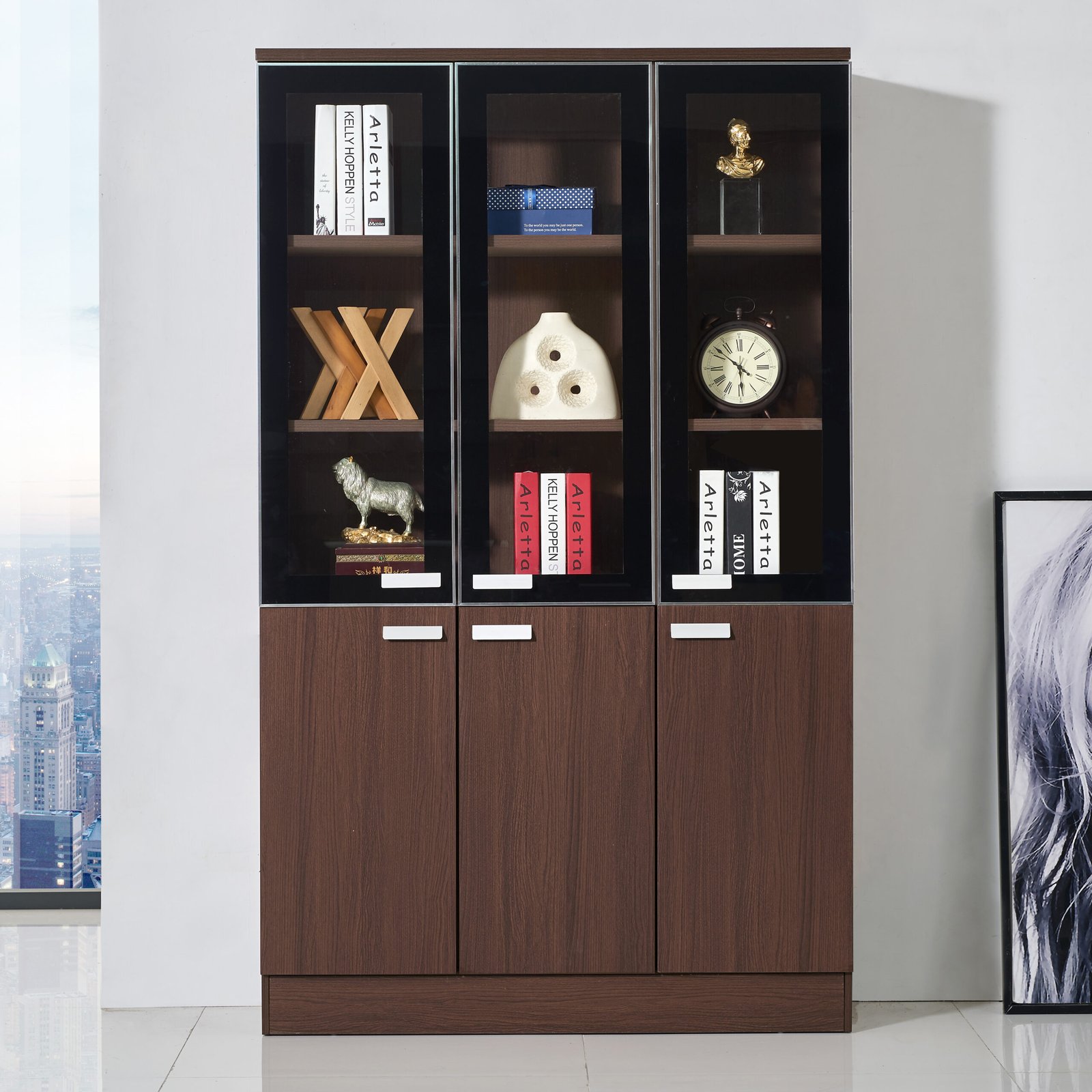 H4bee0ddb116f4b8ead85acd7e89bd2c1M MODERN EXECUTIVE DISPLAY AND STORAGE CABINET - Image 1