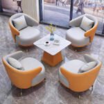 SINGLE LEATHER LIGHT LUXURY MODERN LIVING ROOM ACCENT CHAIR - Image 3