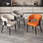 MODERN UPHOLSTERED DINING CHAIRS WITH METAL LEGS - Image 2