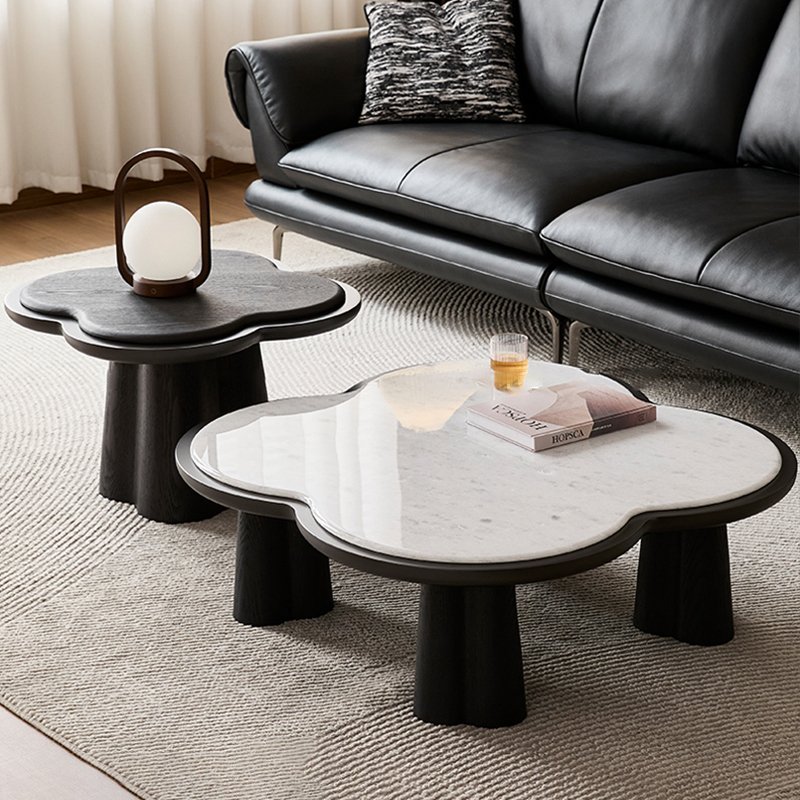 H5e47f9be1da64c4d85c63ad45347c866w MODERN CLOUD-SHAPED MARBLE AND WOOD CENTER TABLE SET - Image 1