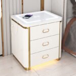 LUXEDGE SMART GLOW AMBIENT GLASS TOP BEDSIDE TABLE