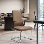 MODERN EXECUTIVE OFFICE CHAIR WITH CHROME SLED BASE