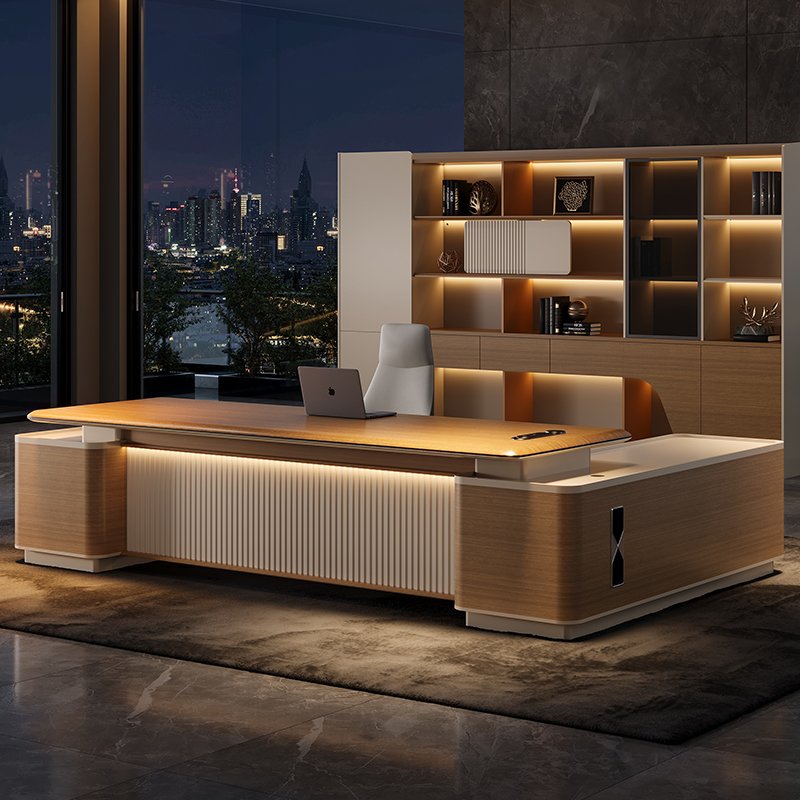 H6877c94665ae4bc7bd895f6e10b74838e LUXURY LED EXECUTIVE OFFICE DESK - Image 1