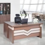 MODERN EXECUTIVE DUAL TONE WOOD FINISH OFFICE DESK - Image 4