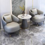 SINGLE LEATHER LIGHT LUXURY MODERN LIVING ROOM ACCENT CHAIR