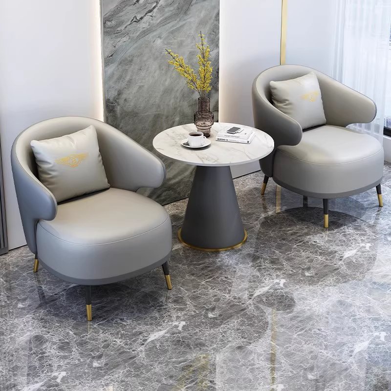 H7dcc9eceb6264c2db5cac5f5a8635656s SINGLE LEATHER LIGHT LUXURY MODERN LIVING ROOM ACCENT CHAIR - Image 1