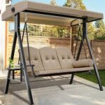 HAVEN  STEEL FRAME SUPPORT CANOPY TUFFED CUSHION PATIO SWING