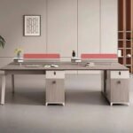 EXECUTIVE DUAL WORKSTATION DESK WITH INTEGRATED STORAGE