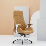 LUXURY QUILTED BEIGE EXECUTIVE OFFICE CHAIR