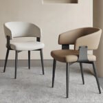MODERN UPHOLSTERED DINING CHAIRS WITH METAL LEGS
