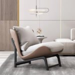 MODERN CURVED LEATHER ACCENT CHAIR - Image 2