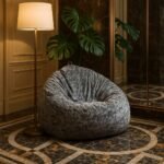 GRANITE LUXE PLUSH LOUNGE BEAN BAG CHAIR WITH VELVET TEXTURE FINISH