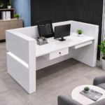 SLEEK EDGE PREMIUM L-SHAPED RECEPTION WORKSTATION DESK