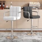 360 SWIVEL STABLE BASE SOFT LEATHER HIGH BAR STOOLS