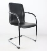 MODERN EXECUTIVE PADDED VISITOR AND OFFICE CHAIR WITH CHROME SLED BASE AND ARMRESTS - Image 3