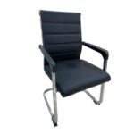 MODERN EXECUTIVE PADDED VISITOR AND OFFICE CHAIR WITH CHROME SLED BASE AND ARMRESTS - Image 2