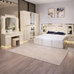 LUXURY WHITE AND GOLD CONTEMPORARY BEDFRAME SET