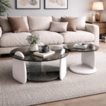 MODERN NESTING GLASS CENTER TABLE SET
