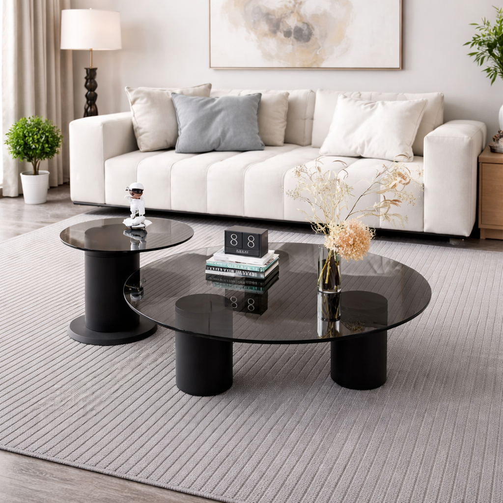 file_00000000609872438eaf73c522b6cf61 (1) (1) MODERN MINIMALIST CENTER TABLE WITH BLACK GLASS COFFEE - Image 1