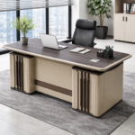MODERN EXECUTIVE OFFICE DESK WITH CABLE MANAGEMENT SYSTEM