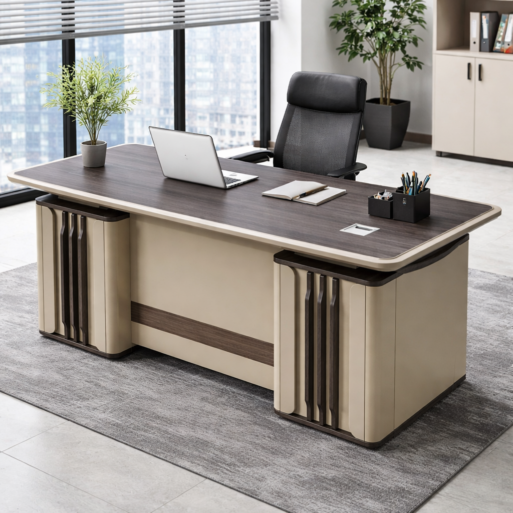 file_00000000bb44720a946b719a83de041d MODERN EXECUTIVE OFFICE DESK WITH CABLE MANAGEMENT SYSTEM - Image 1