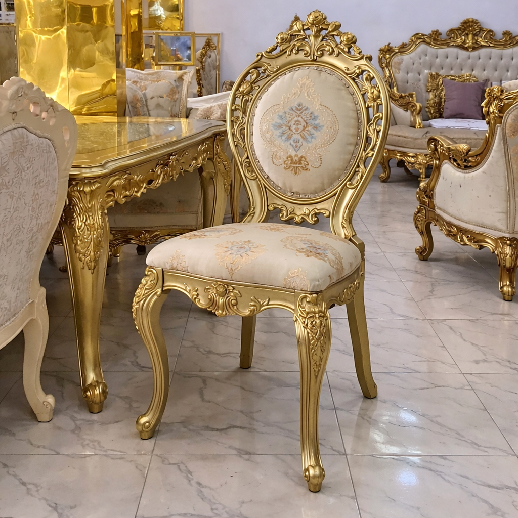 file_00000000f51071fdb5f89e77c4d9ecaf ROYAL GOLD BAROQUE DINING CHAIR WITH OVAL BACKREST - Image 1