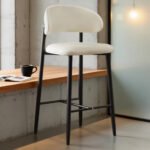 THE AURORA SLEEK CONTEMPORARY DESIGN MINIMALIST UPHOLSTERED LUXE BAR STOOL - Image 3