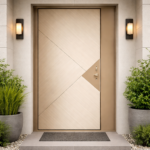 MODERN GEOMETRIC CREAM SECURITY DOOR